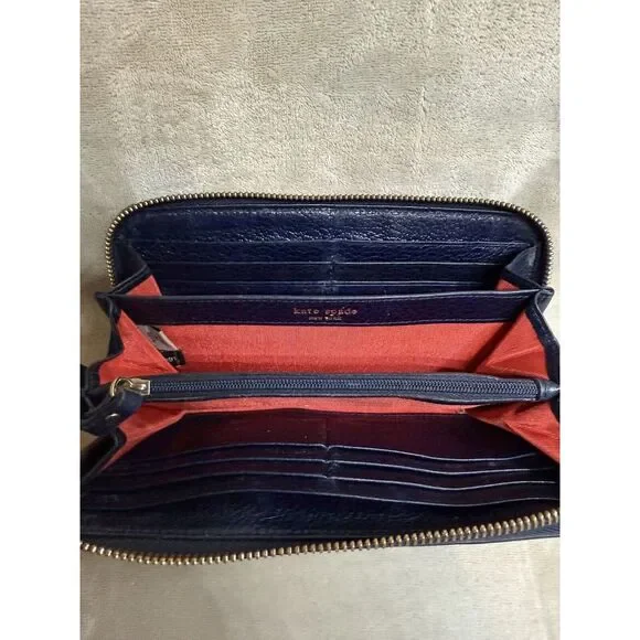 Kate‎ Spade Neda Thompson Street Noel Navy Zip Around Wallet - Picture 7 of 10